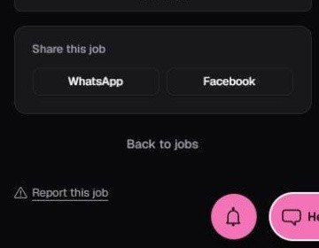 Report this job button below Back to jobs on a Kamerjob vacancy page